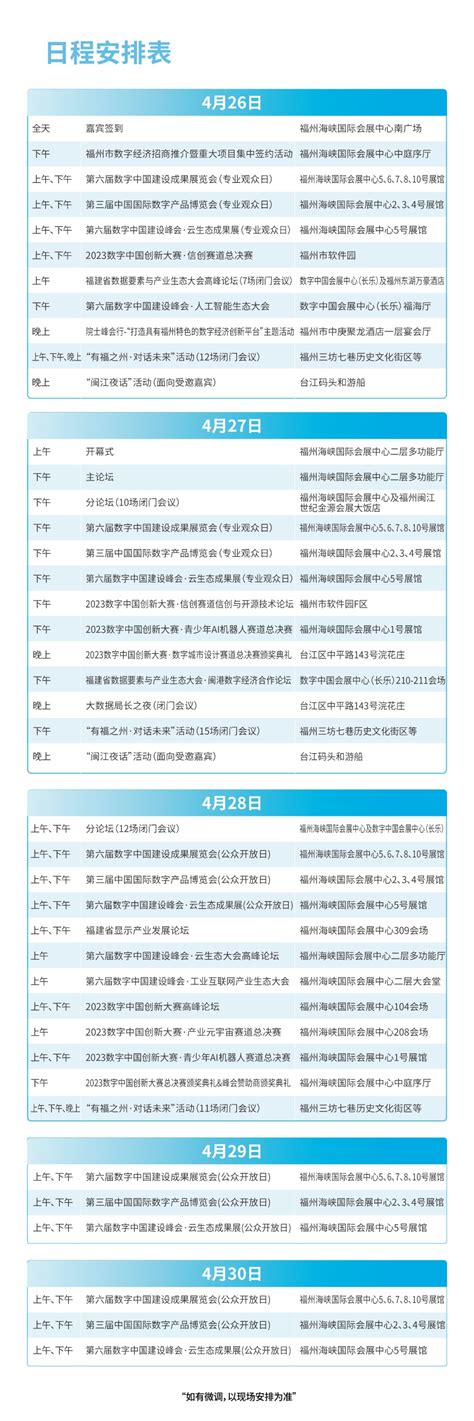第六届数字中国建设峰会会议活动日程安排表出炉！_四川在线