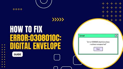 How to Fix the Error "error:0308010C:digital envelope routines ...