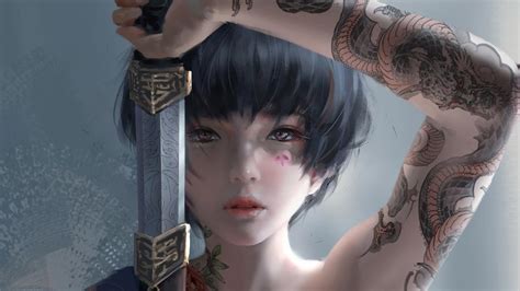 非主流少女纹身头像动漫