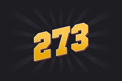 alfabeto de fuente vectorial número 273. número 273 amarillo con fondo ...