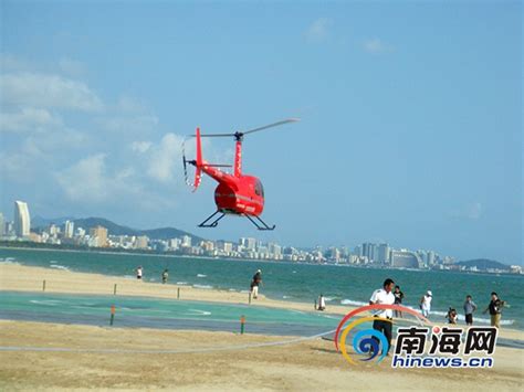 新鲜体验：三亚乘坐直升飞机低空俯瞰海滨_私人飞机网