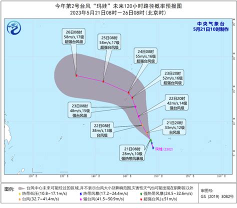 今天2号台风路径实时发布系统 5月21日第2号台风玛娃最新路径图-闽南网