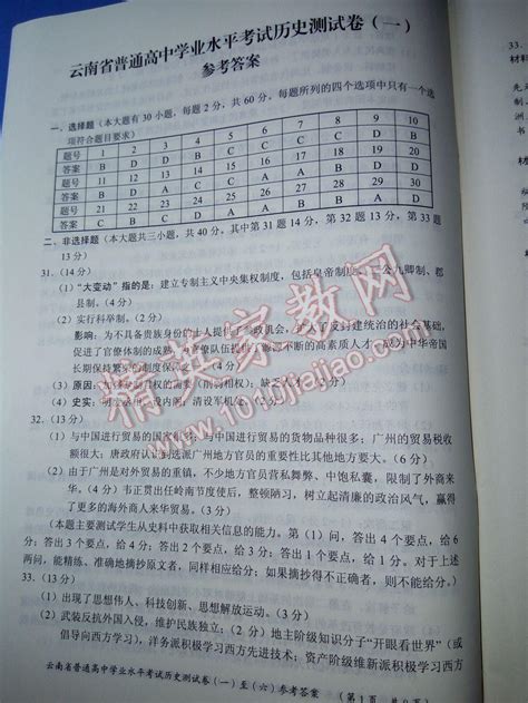 2023年云南省初中学业水平考试指导丛书英语中考答案——青夏教育精英家教网——