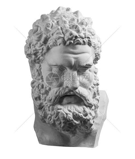 博物馆艺术的赫拉克勒斯古代雕像的白色石膏复制品供艺术家在白色背景上隔离数字高清图片下载-正版图片308064834-摄图网