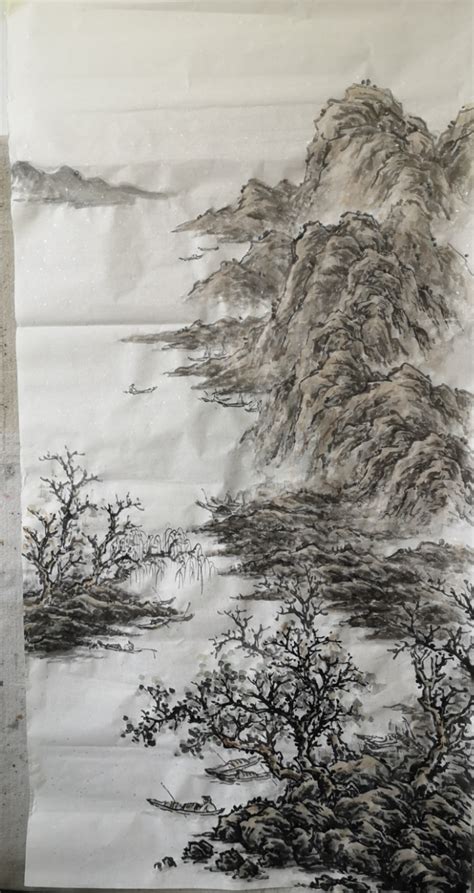铅笔画山水画图片
