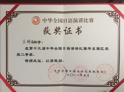 我院日语系学生喜获第十三届中华全国日语演讲比赛华东赛区预赛二等奖