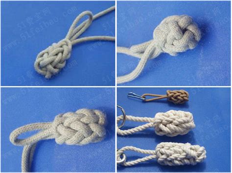 刀绳 钥匙链的个性绳结编织方法图片解析╭★肉丁网