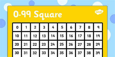 0-99 Number Square (l