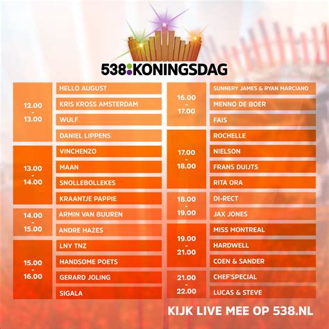538 Koningsdag 2024 - Tickets & Line-up - 27 april Breda