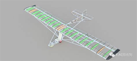 飞行模型滑翔机单人飞行器结构模型_STEP_模型图纸下载 – 懒石网