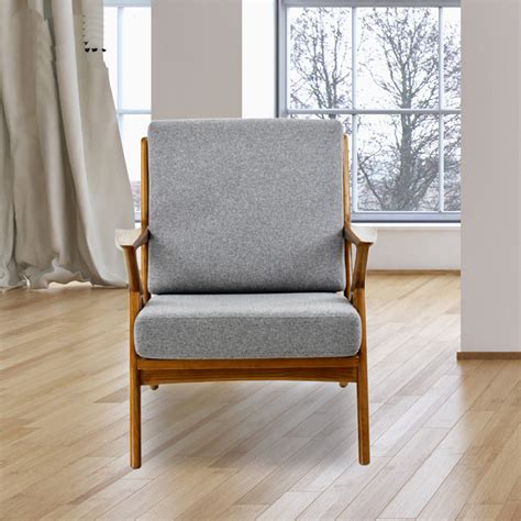 北欧实木沙发懒人简约现代客厅阳台单人沙发椅可拆洗布艺休闲椅子