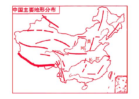 中国地形空白图图片