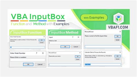 VBA InputBox Function | Syntax & Examples | VBAF1.COM