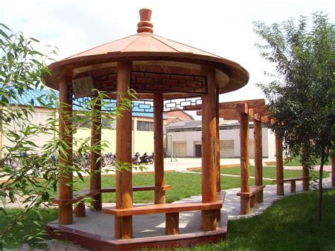 青岛塑木防腐凉亭 木塑古式凉亭 直径3.6米-阿里巴巴