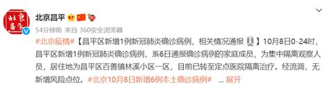 10月8日0至24时北京昌平新增1例确诊病例情况通报- 北京本地宝