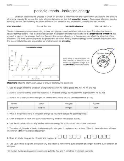Chemistry Ionization Energy Worksheet Answers 703850 | Free Worksheets ...