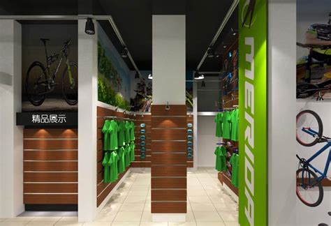 绿色天然草坪自行车店装修设计案例效果图_岚禾装饰设计