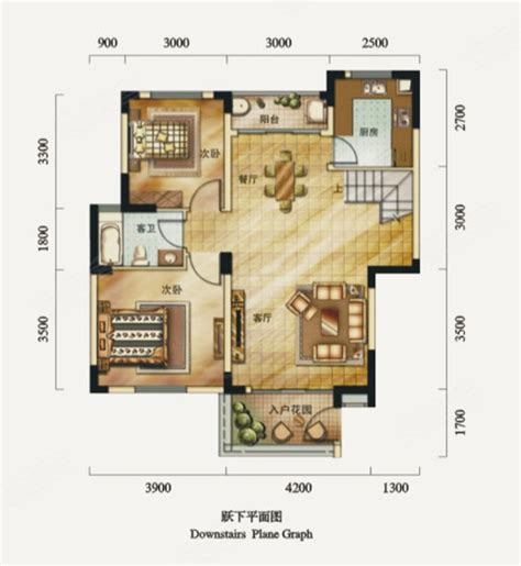 中海汇德里77平户型图_北京中海汇德里2室2厅1卫、77.0平方米户型图 - 吉屋网