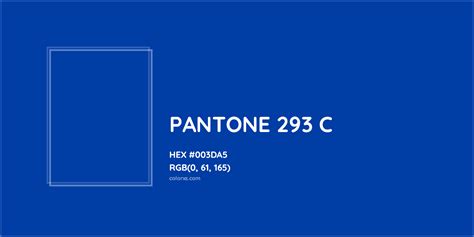 PANTONE 293 C Complementary or Opposite Color Name and Code (#003DA5 ...