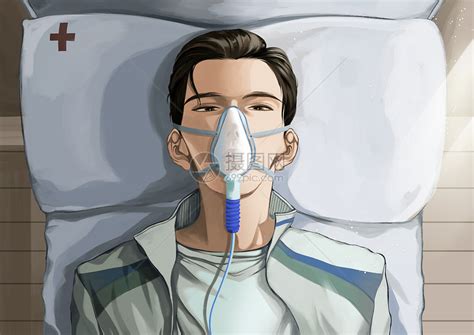 躺在医院病床上的病人插画插画图片下载-正版图片401754560-摄图网