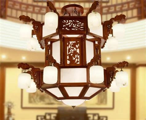 仿古中式吊灯客厅灯羊皮包厢大灯古典中国风木艺饭店大厅古风灯具-阿里巴巴
