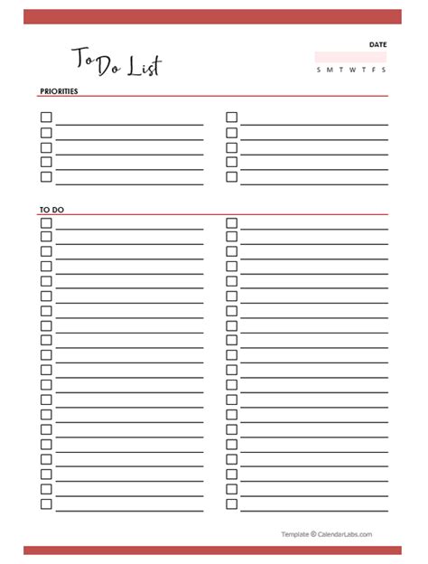 Professional To Do List Template