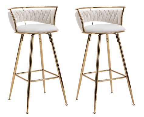 Duhome Elegant Lifestyle Bar Stool with Back Set of 2, Faux Leather Bar ...