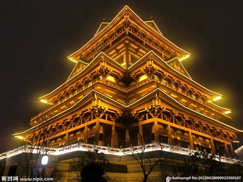 柳州龙城阁夜景,都市风光,建筑摄影,摄影素材,汇图网www.huitu.com