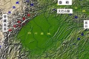 四川盆地地形图图片