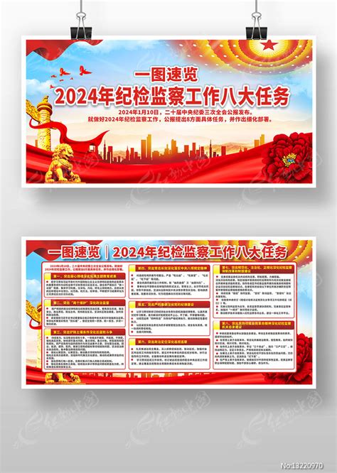 2024年纪检监察工作八大任务展板图片下载_红动中国