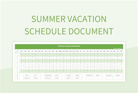 Free Summer Schedule Template - FREE PRINTABLE TEMPLATES