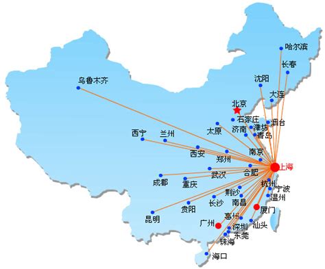 中国东方航空快运公司业务网络范围