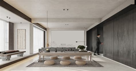 新中式客厅茶室 - 效果图交流区-建E室内设计网