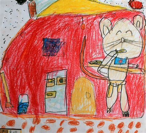 偷油的老鼠/少儿绘画作品/儿童画/网络美术馆_中国少儿美术教育网