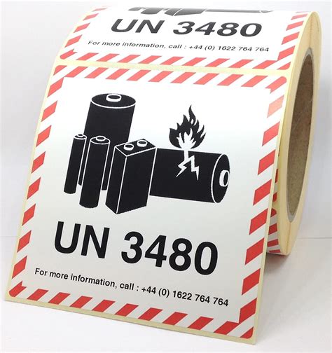 Buy 250 x IATA Compliant UN 3480 Lithium Ion Battery Hazard Labels ...