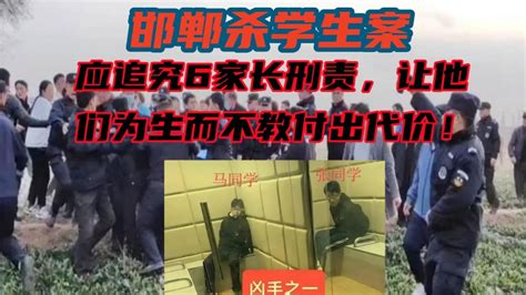 邯郸杀人案，应追究6家长刑责，让他们为生而不教付出代价！