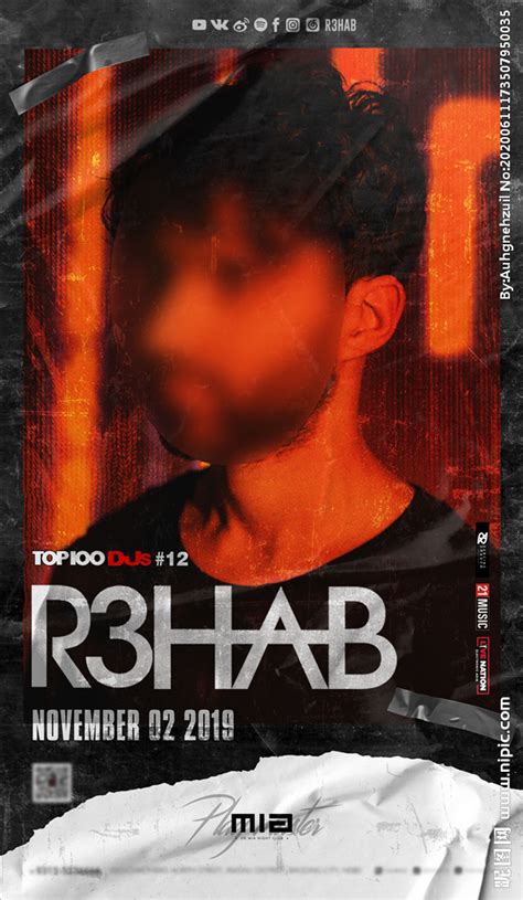 百大DJ R3HAB嘉宾海报设计图__海报设计_广告设计_设计图库_昵图网nipic.com