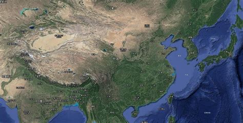 亚洲卫星地图 - 世界地理地图 - 地理教师网