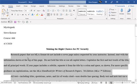 How to Use MLA Format in Microsoft Word