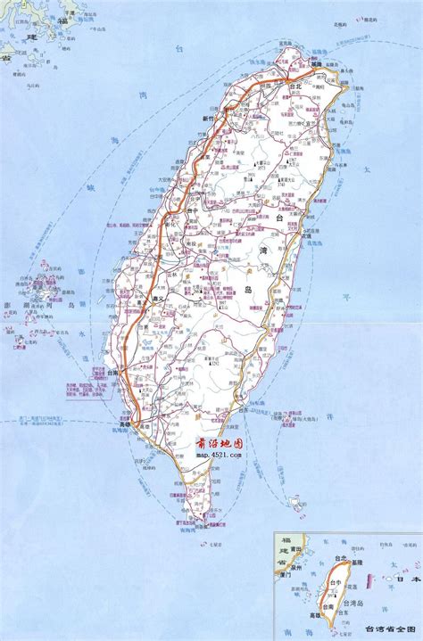 台湾省旅游地图 - 台湾省地图 - 地理教师网