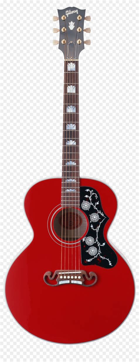 Red Acoustic - Red Color Guitar Png Clipart (#356466) - PikPng