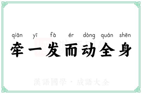牵一发而动全身的意思_成语牵一发而动全身的解释-汉语国学