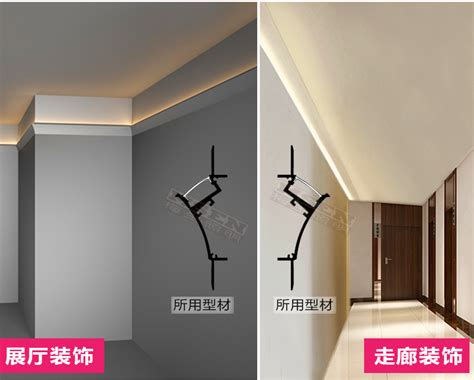 暗藏式LED线条灯无边框线性铝槽卧室客厅吊顶过道洗墙氛围偏光 ...