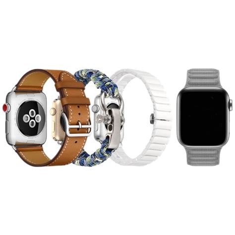 Set 4 Curele iUni compatibile cu Apple Watch 1,2,3,4,5,6,7, 42mm, Piele ...