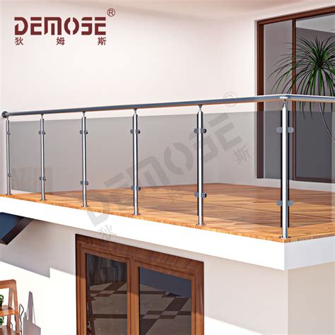 室外欧洲灰玻璃阳台护栏 高端不锈钢立柱玻璃栏杆-阿里巴巴