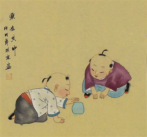擅长画童子的画家,古代童子画,画家_大山谷图库