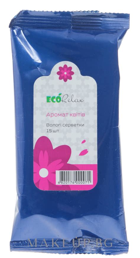 EcoRelax - Мокри кърпички с аромат на цветя, 15 бр. | Makeup.bg