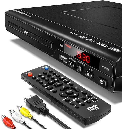 DVD Players for TV with HDMI Output, Full HD 1080p Upscaling DVD Player for Home, Plays All Formats & Regions, USB Port, Multi-Formats DVDs/CDs Supported, Remote Control and AV/HDMI Cable Included
