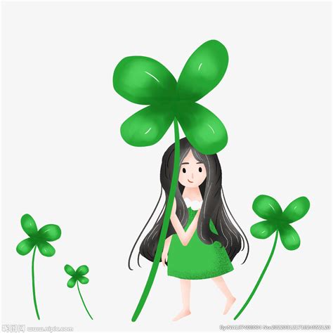 四叶草女孩图片