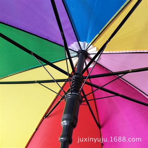 儿童雨伞加工广告彩虹伞卡通雨伞logo雨伞小学生七彩色雨伞-阿里巴巴